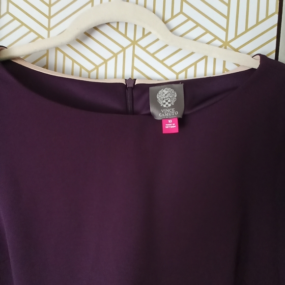 🎁 VINCE CAMUTO wine burgundy dress size 10 - Picture 4 of 14